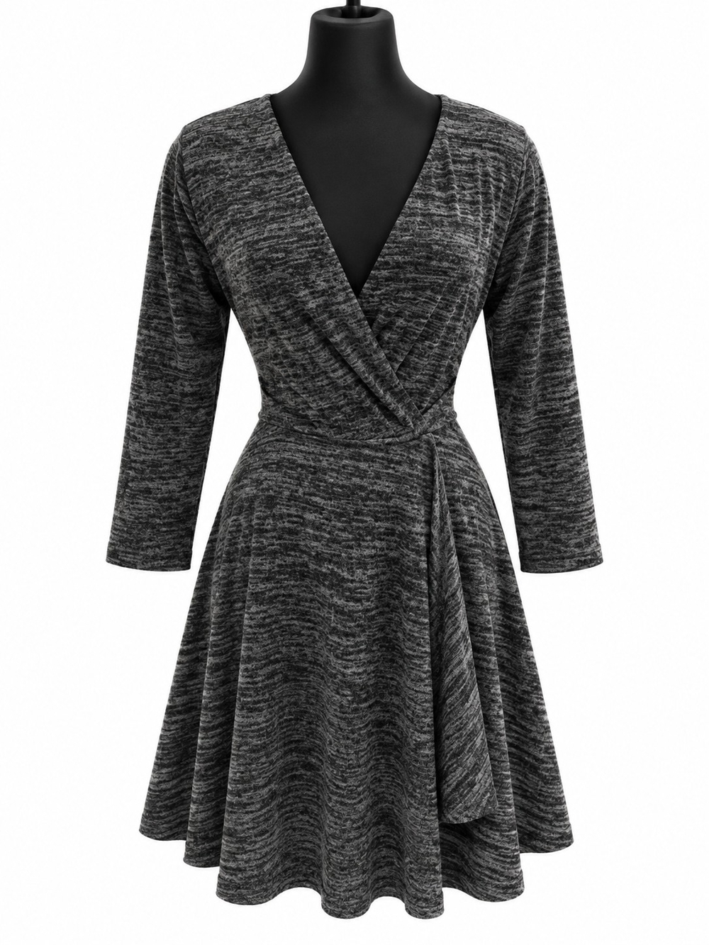 Mossimo Supply Co. Charcoal Gray Faux Wrap Skater Dress XXL